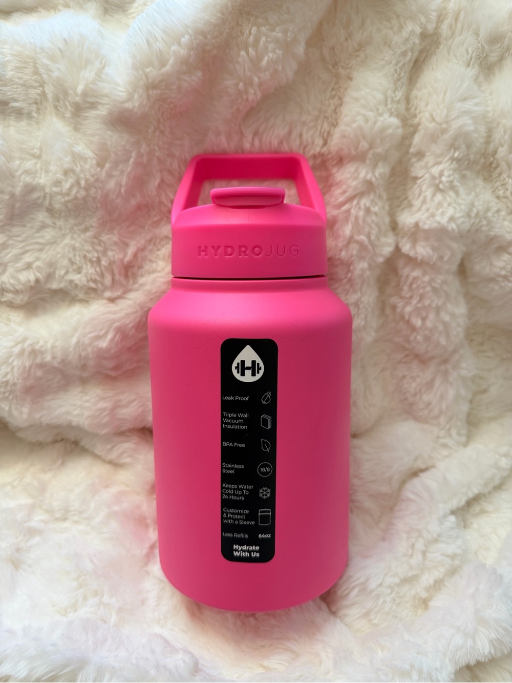 HydroJug Neon Pink 64 oz Jug